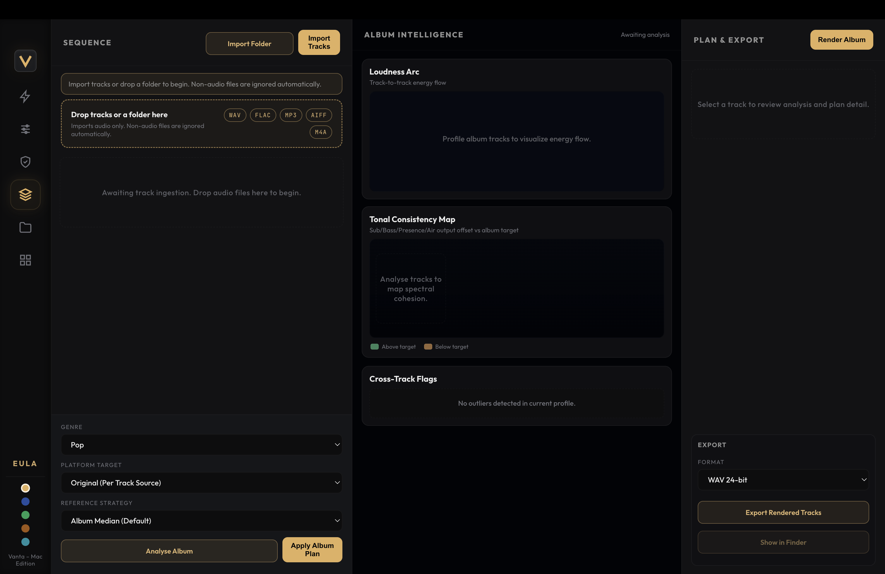 Album Mode – track list with analysis complete